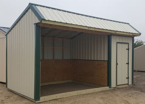 Wolfvalley Buildings  Storage Shed Blog.: Custom Made  Portable Loafing shed 10'x18' with 6'... Loafing Shed With Tack Room, Loafing Sheds For Horses, Farm Shelter, Utility Sheds, Loafing Shed, Mini Barn, Portable Cabins, Portable Buildings, Metal Siding