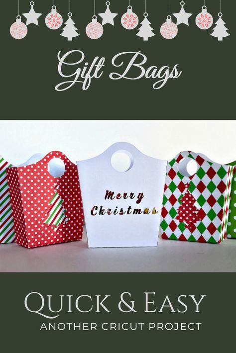 Cricut Project - Quick Small Gift Bags | Pattern Paradise Gift Bag Svg Free, Paper Gift Bag Template, Cricut Gift Bags Template, Cricut Gift Bags, Cricut Gift Boxes, Cricut Holiday Projects, Free Cricut Downloads, Cricut Noel, Cricut Boxes