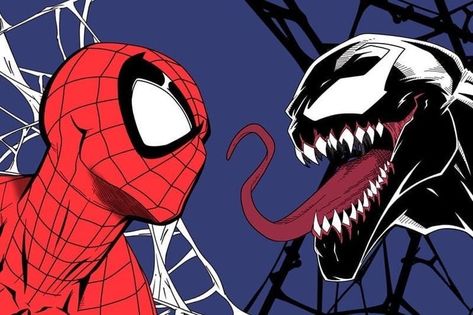 Venom Painting, Spiderman And Venom, Spider Man Venom, Venom Art, Spiderman Drawing, Spiderman Theme, Bd Art, Spiderman Art Sketch, Modern Graphic Art