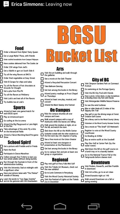 Bucket list University Dorm, Bowling Green State University, College Vision Board, University Dorms, Dorm Inspiration, Things To Do When Bored, Dorm Ideas, Bowling Green, College Hacks