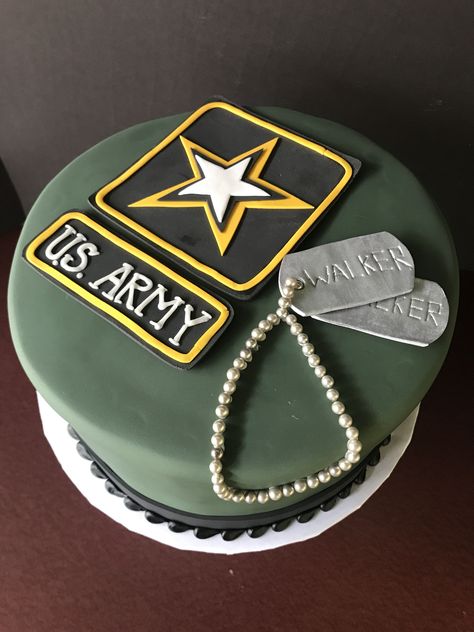 Policeman Cake, Military Send Off Party Ideas, Send Off Party Ideas, Army Birthday Cakes, Army Themed Birthday, Welcome Home Cakes, Marine Cake, Deployment Party, Military Retirement Parties