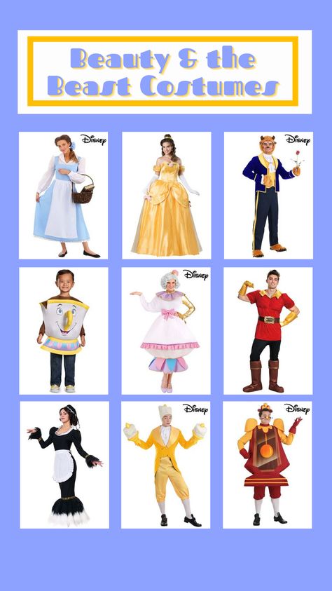 Beauty & the beast is such an iconic Disney movie and these Halloween costumes are no different! #ad Beauty And The Beast Family Costume Diy, Beast Costume Beauty And The Beast, Beauty And The Beast Costume Ideas, Easy Diy Family Halloween Costumes, Beauty And The Beast Halloween Costume, Beauty And The Beast Costumes, Diy Family Halloween Costumes, Beauty And The Beast Halloween, Amp Group