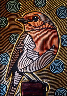 Robin Linocut, Block Printing Ideas Design, Robin Artwork, Woodcut Art, Lino Cuts, Linocut Printmaking, Lino Art, Lino Cut, Linocut Art