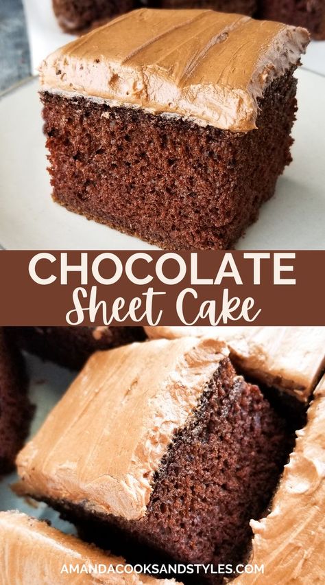 Sheet Pan Chocolate Cake Recipe, Sheet Pan Chocolate Cake, Chocolate Cake Sheet Pan, Easy Homemade Birthday Cake, Chocolate Cake With Frosting, Sunday Desserts, Chocolate Sheet Cake Recipe, Creamy Chocolate Frosting, Cake With Frosting