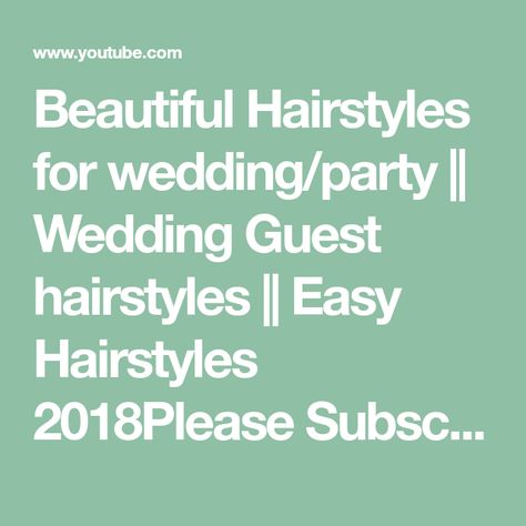 Beautiful Hairstyles for wedding/party || Wedding Guest hairstyles || Easy Hairstyles 2018Please Subscribe for more videos : https://goo.gl/hUOe3ewebsite : h... High Pony For Wedding Guest, High Ponytail Hairstyles For Wedding Guest, High Pony Wedding Guest Hair, High Ponytail Wedding Guest, Wedding Guest Hairstyles Easy, Ponytail For Work, Hairstyle High Ponytail, Beautiful Hairstyles For Wedding, Hairstyles For Wedding Party