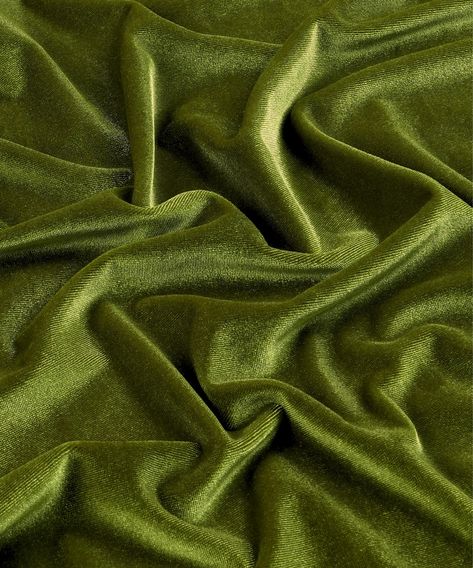 Olive Green Velvet Fabric by the Yard, Luxury 4 way Stretch Velvet Olive Velour Fabric, Soft Velvet Fabric. This luxurious soft velvet is perfect for both apparel and decorative uses. This premium quality fabric is dense, not see-through and form feting. With its elegant stretch and smooth, opaque finish, it's ideal for creating evening dresses, bows, scrunchies, backdrops, curtains, gowns, skirts, and more. Our velvet fabric boasts a supple feel and a sophisticated appearance, offering excellen Green Velvet Aesthetic, Fabric For Gowns, Olive Green Aesthetic, Velvet Backdrop, Studio Workspace, Olive Velvet, Design Studio Workspace, Olive Green Velvet, Velvet Aesthetic