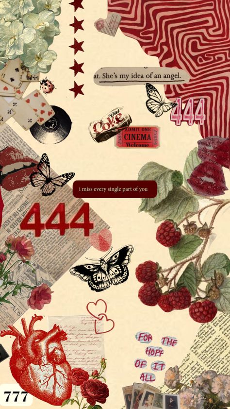 Hot Red Aesthetic Vintage, 444 Collage Wallpaper, Love Newspaper Aesthetic, Red Newspaper Aesthetic, Valentines Wallpaper Aesthetic Vintage, 444 Collage, Y2k Wall Collage, Red Newspaper, Red Lockscreen