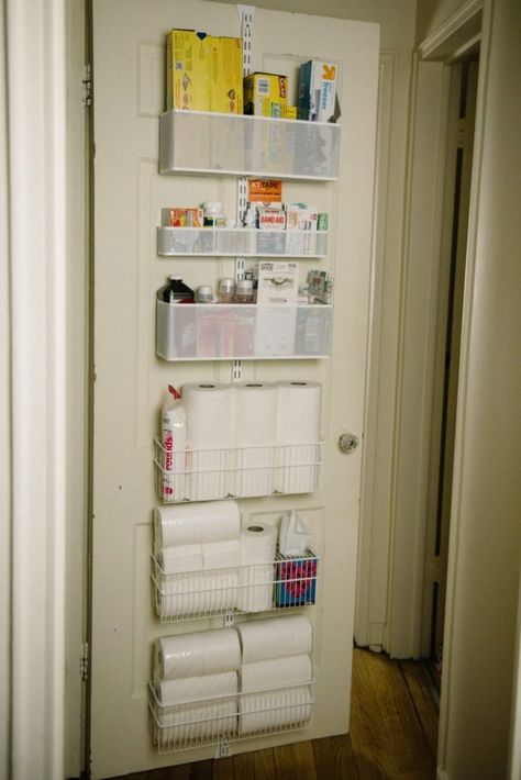 Closet Doors Ideas, Office Closet Ideas, Closet Door Storage, Simplified Living, Over The Door Organizer, Doors Ideas, No Closet Solutions, Door Rack, Small Closets