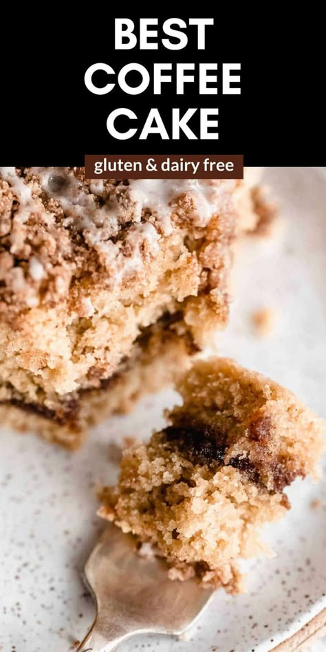 This gluten free coffee cake is easy to make, dairy free friendly, and perfect for a quick dessert or breakfast. Healthy Coffee Cake, Gluten Free Coffee Cake, Gluten Free Brunch, Gluten Free Coffee, Healthy Pumpkin Bread, Dairy Free Coffee, Cinnamon Coffee Cake, Gf Baking, Cinnamon Streusel