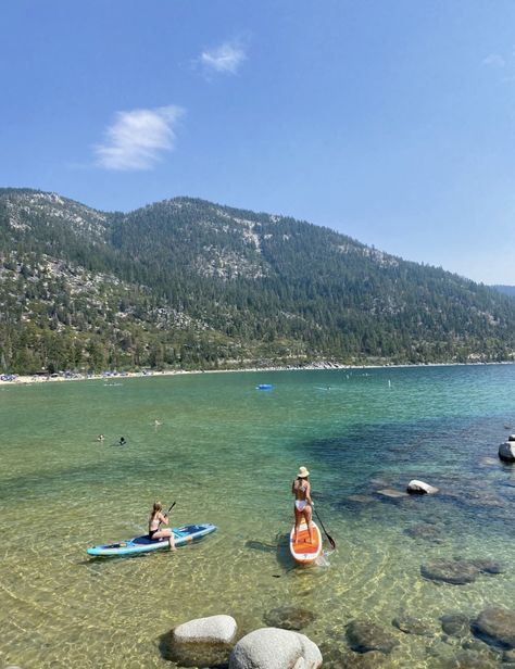 Lake Tahoe Instagram Pictures, Lake Tahoe Aesthetic Summer, Lake Tahoe Aesthetic, Tahoe Aesthetic, Tahoe Pictures, Lake Tahoe Summer, Lake Tahoe Cabin, Tahoe House, Tahoe Lake