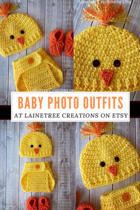 Baby Bird Costume, Baby Duck Costume, Baby Chicken Costume, Crochet Newborn Outfits, Chicken Costume, Newborn Costume, Baby Staff, Crochet Baby Photo Prop, Aesthetic Wardrobe