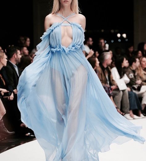 District 4, Fantasy Dress, Forever Young, Fancy Dresses, Dream Dress, Blue Dress, Couture Fashion, Pretty Dresses, Runway Fashion