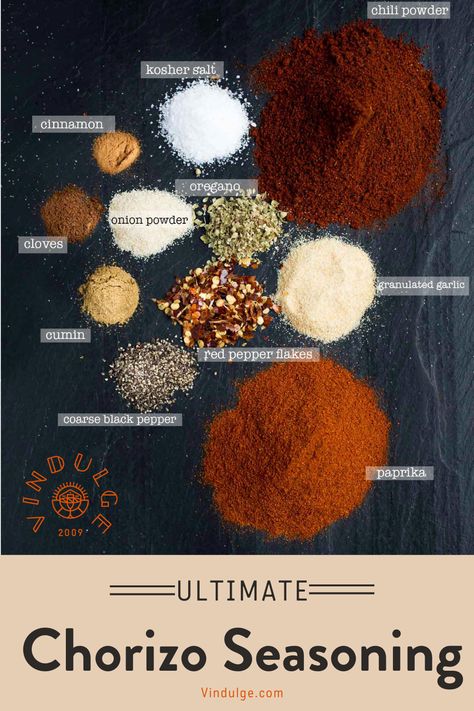 Chorizo Spice Blend, Chorizo Seasoning Recipe, Spanish Seasoning, Chorizo Seasoning, How To Make Chorizo, Pork Chorizo, Homemade Chorizo, Homemade Dry Mixes, Homemade Sausage Recipes