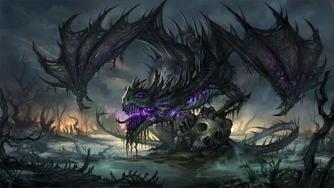 Fantasy Dragon  Fantasy Skull Wallpaper In The Middle, The Middle, Trees