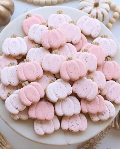 Pink Fall Baby Shower, Pumpkin Theme Baby Shower, November Baby Shower, Pink Pumpkin Baby Shower, Fall 1st Birthdays, Fall Baby Shower Themes, Pumpkin 1st Birthdays, Pumpkin Sugar Cookies