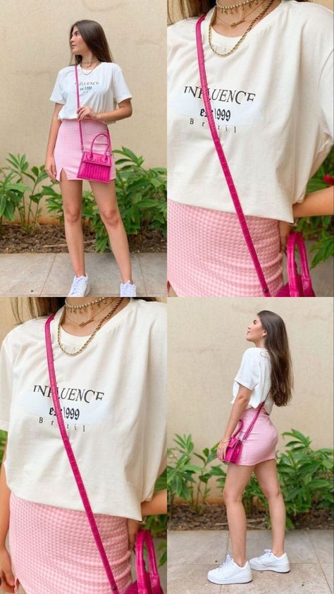 Barbie Looks Outfits, Outfit Barbie, Color Combos Outfit, Casual College Outfits, Outfit Mujer, Looks Party, Casual Day Outfits, Causual Outfits, Pink Outfit