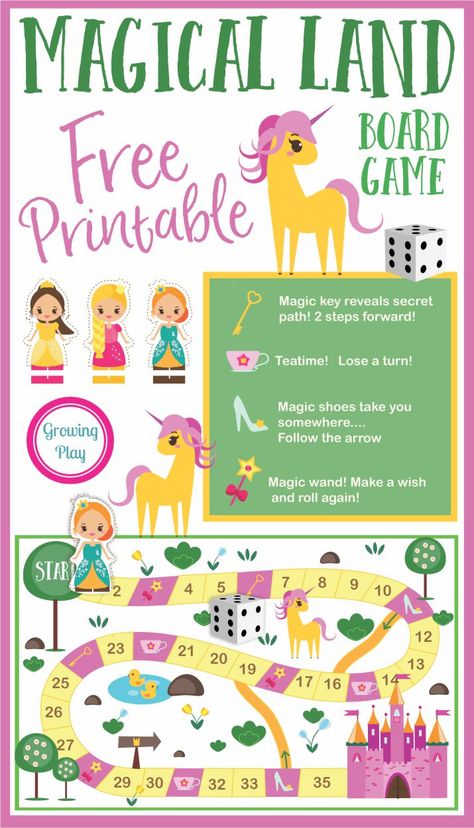 Board Game Activities, Princess Board Game, Build Your Own Board Game, Free Printable Game Boards, Printable Board Games For Kids Free, Board Game Template Printable, Printable Board Games For Kids, Free Printable Board Games, Board Games Printable