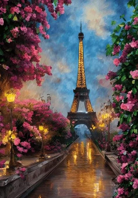 Paris Sunset Painting, Painting Ideas Paris, Eiffel Tower Painting Acrylic, Paris Painting Acrylic, Efile Tower, Eiffel Tower Drawing, France Painting, Eiffel Tower Painting, Protea Art