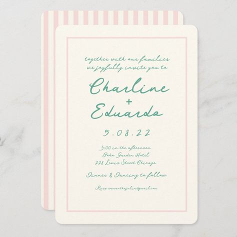 Pink And Green Wedding, Pastel Wedding Invitations, Retro Wedding, Pastel Wedding, Vintage Wedding Invitations, Free Birthday Invitations, Free Birthday Invitation Templates, Kids Stationery, Free Birthday Stuff