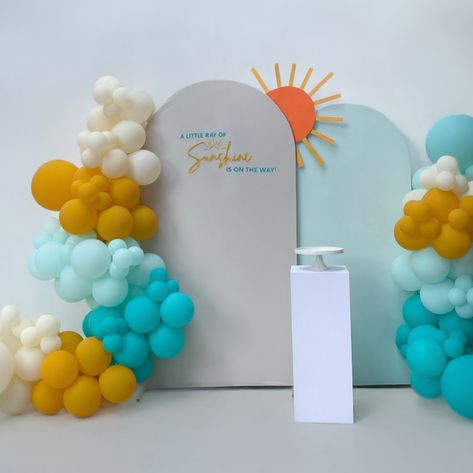 A little ray of sunshine is on the way ☀️ #babyshower #sunshineparty #genderreveal #cuddlesandcandles_ #eventplanner #party #partydecorationideas #partydecor Baby Corner, Sand Candles, Ray Of Sunshine, July 17, Balloon Decorations, Gender Reveal, Shower Ideas, Instagram A, The Way