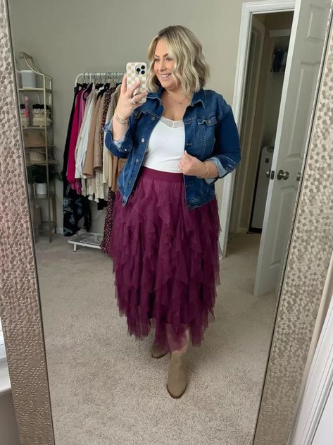 Family photos outfit! Jacket: 2X Skirt: 2X Tank: #LTKfamily#LTKplussize#LTKstyletip Outfit Inspo For Plus Size, Family Picture Outfits, Family Photo Outfits, Family Picture, Picture Outfits, Outfit Fall, Denim Jacket Women, Outfit Inspo Fall, Family Pictures