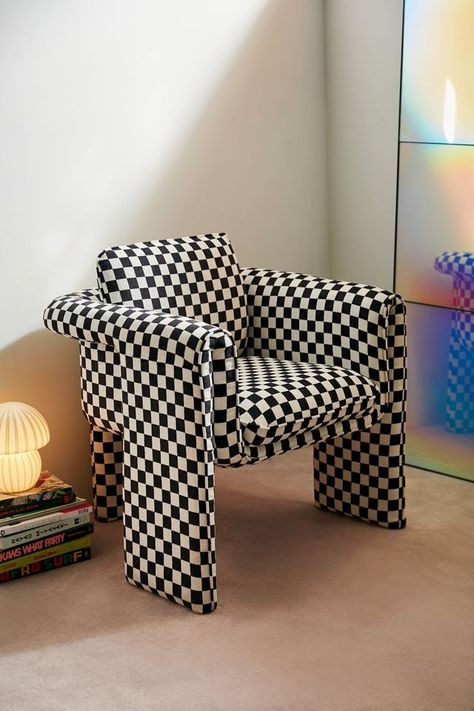 An Urban Outfitters Insider Tipped Us Off To 8 Home Hidden Gems #refinery29 https://www.refinery29.com/en-us/urban-outfitters-home-hidden-gems#slide-6 Bold Chairs, Urban Outfitters Home, Funky Chairs, Side Table Decor, Uo Home, Salon Suites, Home Decor Sale, Curved Sofa, Velvet Chair