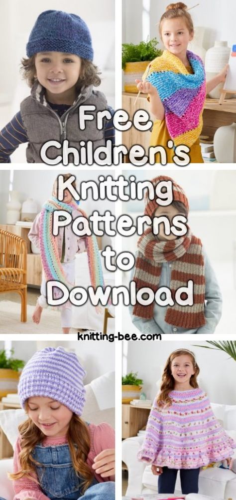 Free Children's Knitting Patterns Patterns ⋆ Knitting Bee (109 free knitting patterns) Free Childrens Knitting Patterns, Free Knit Patterns, Childrens Scarf, Summer Knitting Patterns, Aran Knitting Patterns, Toddler Patterns, Kids Knitting Patterns, Knit Cardigan Pattern, Animal Knitting Patterns