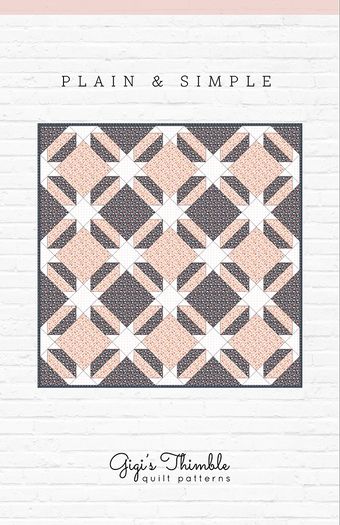 Plain and Simple Quilt pattern by Gigi's Thimble in 5 sizes, baby, throw, twin, queen and king. Quilty Love, Barn Quilt Patterns, Queen Size Quilt, Easy Quilt Patterns, Ideas For Sewing, Traditional Quilts, Paper Piecing Patterns, Barn Quilt, White Quilt