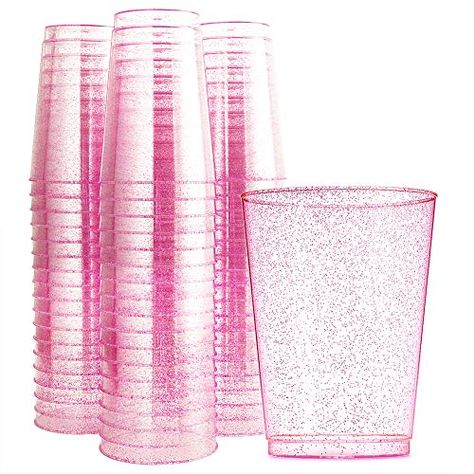 Disposable Wedding Cups, Plastic Party Cups, Barbie Birthday Party, Barbie Theme, Glass Wedding, Rose Gold Party, Pink Cups, Wedding Pink, Wedding Cups