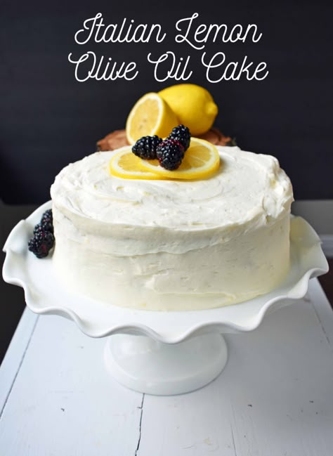 Lemon Wedding Cake, Dessert Cannoli, Alfredo Fettuccine, Moist Lemon Cake Recipe, Lemon Birthday Cakes, Chocolate Olive Oil Cake, Olive Oil Cake Recipe, Modern Honey, Lemon Olive Oil Cake