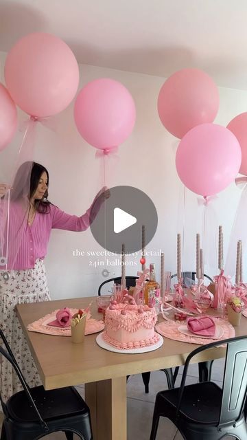 6.9M views · 528K likes | Deborah Trette on Instagram: "please don’t light candles 🕯️ mine are decor only! Use flameless for light! 

i love a cute and easy party hack and opting for large 24-36in balloons for decor is one of my favorite ways to create a big look for less! 🎈 I tied tulle ribbon bows and they just look so pretty! perfect for your next galentine’s party with the girls!

I get helium at my local grocery store — be sure to ask how much per as it could vary! 🫶🏻

cake: @sugarblossombakeshop 

save and share with your favorite party gal!🎀
Links under @shop.ltk 

#diy #diypartydecor #diypartyideas #bowtrend #diybows #pinkparty #partytheme #galentine #galentinesday #hostingideas #dinnerparty #partyforkids" Tulle Balloons, Tulle Decorations, Tulle Ribbon, Local Grocery Store, Girl Birthday Decorations, Easy Parties, Large Balloons, Party Hacks, T Lights