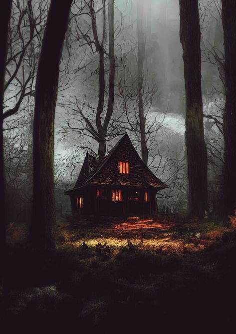 ArtStation - The Cabin, Andrej Z.T. Dark Cabin, Witch Cabin, Cabin Wallpaper, Giger Alien, Fantasy Cottage, From Here To Eternity, Dark House, Cottage Art, Witch House