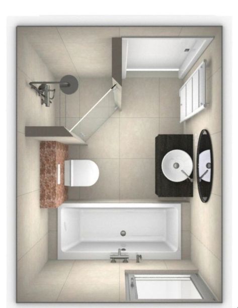 5 Square Metre Bathroom, Small Bathroom Ideas With Bath And Shower Layout, Small 4 Piece Bathroom Layout, Square Bathroom Ideas, Awkward Bathroom Layout, Small Bathroom With Bathtub, Square Bathroom Layout, Small Bathroom With Bath, تصميم دورة مياه