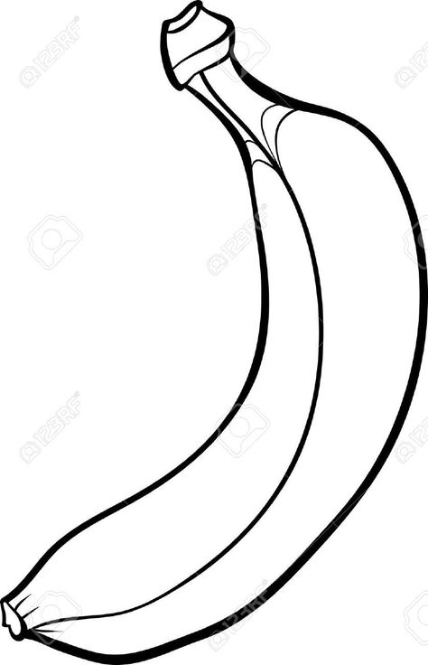 Banana Outline Drawing, Banana Outline, Banana Clipart, Banana Picture, Banana Drawing, Letter B Coloring Pages, Fruit Shapes, Nursery Drawings, Fruit Drawing