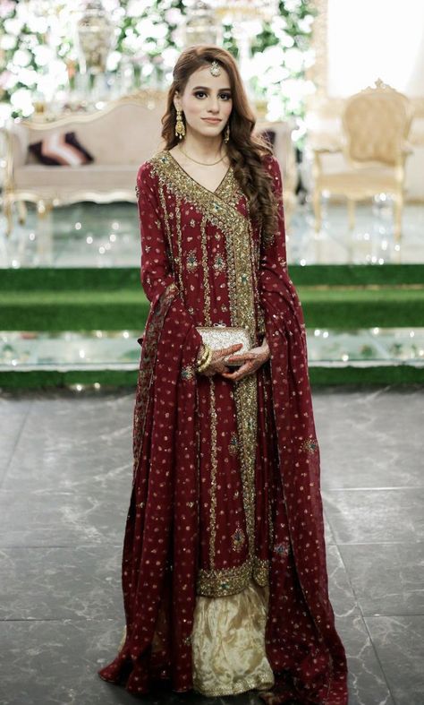 Angharka Style Frock, Angharka Style, Angarkha Kurti, Angrakha Style Frock, Pakistani Wedding Dance, Wedding Fits, Red Bridal Dress, Angrakha Style, Colorful Outfits