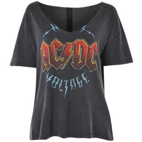 Women's Topshop Ac/dc Relaxed V-Neck Tee ($52) ❤ liked on Polyvore featuring tops, t-shirts, scoop t shirt, relax t shirt, topshop tops, v-neck tee and relaxed fit tops Metal Outfit, Cl Fashion, Slouchy Shirt, V Neck T Shirts, Slouchy Tee, Ladies Tee Shirts, Scoop Neck Tee, Topshop Outfit, Ac Dc