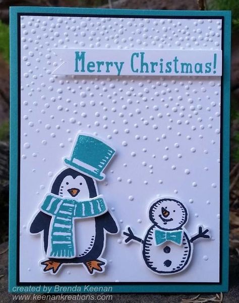 Snow Friends, Snow Place, Christmas Cards Kids, Snowman Cards, Homemade Christmas Cards, Stampin Up Christmas Cards, Marianne Design, Christmas Cards To Make, Stamping Up Cards