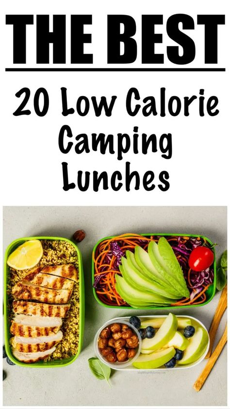 The BEST Low Calorie Camping Foods! Camping Lunch Ideas, Camping Lunch, Meals Under 500 Calories, Camping Foods, Camping Lunches, Calorie Recipes, No Cooking, Picnic Food, 500 Calories