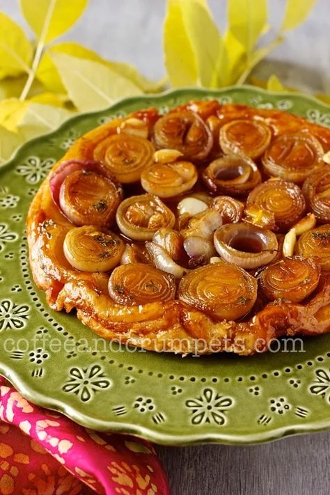 Shallot Tarte Tatin, Puff Pastry Ingredients, Holiday Breads, Eggnog Bread, Home Made Puff Pastry, Homemade Puff Pastry, Butter Puff Pastry, Caramelized Shallots, Puff Pastry Tart