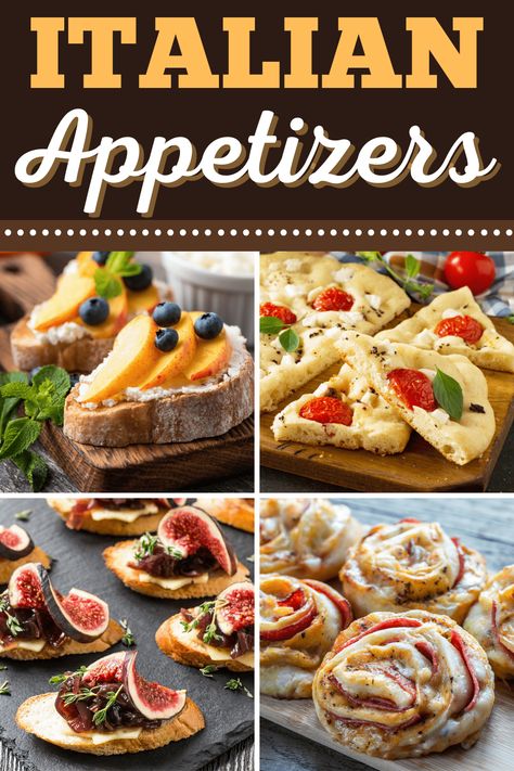 International Appetizer Party, Appetizers For Italian Dinner Party, Italian Dinner Appetizers, Italian Snacks Appetizers, Appetizer Recipes Italian, Italian Starters Appetizers, Italian Hors D’oeuvres, Italian Appetizers Easy Appetizer Ideas, Italian Christmas Appetizers