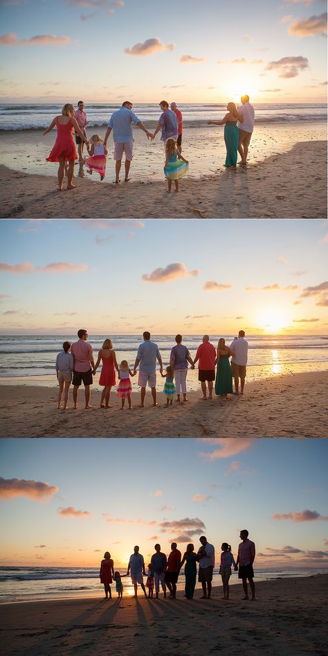 Extended family photos at the beach | Ventura County Photographer Happy Big Family, Happy Family Images, Family Photos At The Beach, Fiji Photos, Family Vacation Photos, Large Family Portraits, Big Happy Family, Stone Castle, Extended Family Photography