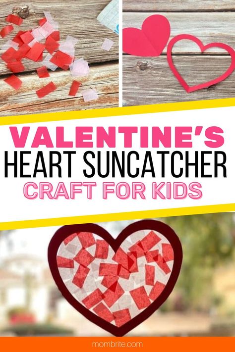 This Valentine's Day, learn how to make this cute and easy Valentine's Heart sun catcher craft with your kids at home! Check out the easy to follow instructions here to make this heartwarming Valentine's Day craft you will definitely treasure. Suncatchers Craft, Joy School, Craft For Preschool, Card Making Ideas Easy, Boredom Busters For Kids, School Valentines, Easy Valentine Crafts, Suncatcher Craft, Crafts For Seniors