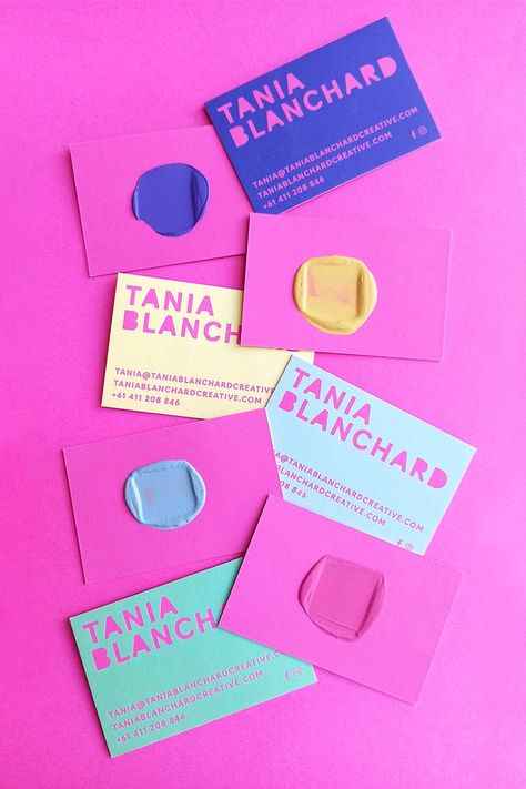 Pantone Business Card, Maximalist Business Card, Make Up Artist Business Cards Ideas, Bright Business Cards, Artists Business Cards, Funky Business Cards, Fun Business Cards, Art Business Logo, Colorful Business Card Design