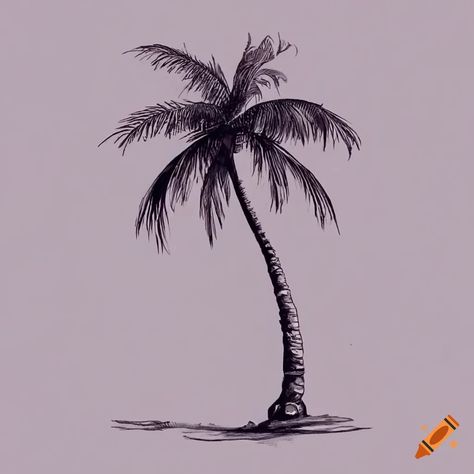 Palm Tree Tattoo Design, Palm Trees Tattoo, Trees Tattoo, Beach Sketches, Palm Tree Drawing, Tree Tattoo Designs, Strength Tattoo, Palm Tree Tattoo, Drawing Tattoo