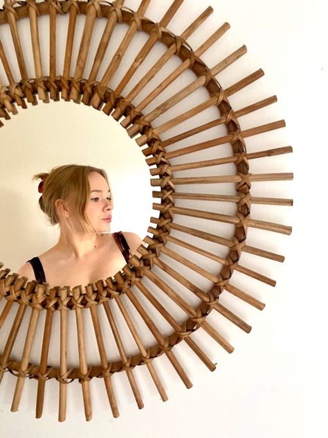 Bamboo mirror Instagram Mirror Selfie, Mirror Selfie Idea, Mirror Aesthetic, Diy Campervan, Bamboo Mirror, Instagram Inspiration, Mirror Selfie, Mirror, Instagram