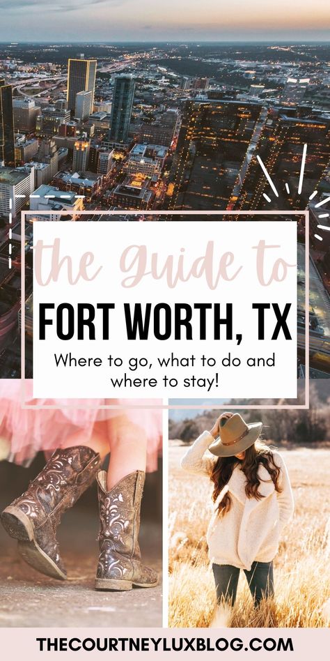 There are so many #FortWorth places to visit! Once a vital stop on the Chisholm Trail, the Fort Worth Stockyards are still rich in western heritage. From the original brick streets to the wooden corrals, visitors are quickly transported into another time. This guide will show you how and where to experience all that the Fort Worth #texas has to offer! #texastravel #travel Texas Stockyards Outfit, Outfits For Fort Worth, Forth Worth Stockyards Outfits, Fortworth Stockyards Outfits, Fort Worth Outfit Ideas, Fort Worth Texas Outfit, Fort Worth Bachelorette Party Ideas, Ft Worth Stockyards Outfit, Fort Worth Texas Bachelorette Party