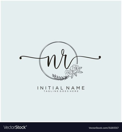 Nr Logo, Handwriting Logo, Wedding Logo, Branding Ideas, Business Company, Wedding Logos, Luxury Logo, Beauty Business, Wedding Beauty