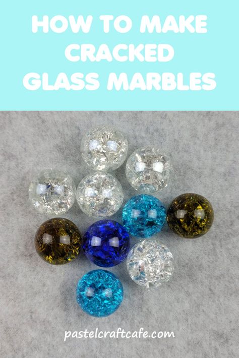 Cracked Marbles Diy, Glass Marbles Table Top, Baked Marbles Diy, Marble Projects Diy Crafts, Baked Marbles Crafts, How To Make Marbles, Cracked Marble Jewelry, Wire Wrapped Marbles Tutorial, What To Do With Marbles