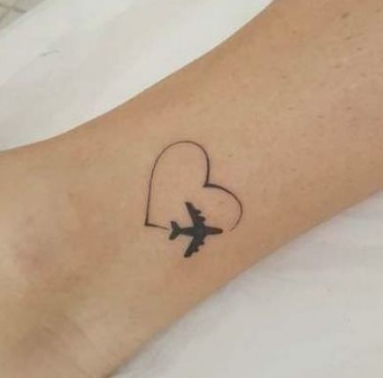 New Travel Tattoo Small Tat Ideas #travel #tattoo Quotes Tattoos For Women, Tattoo New, Cute Simple Tattoos, Unique Small Tattoo, Tattoos Simple, Tattoo Travel, Airplane Tattoos, 50 Quotes, Small Tats