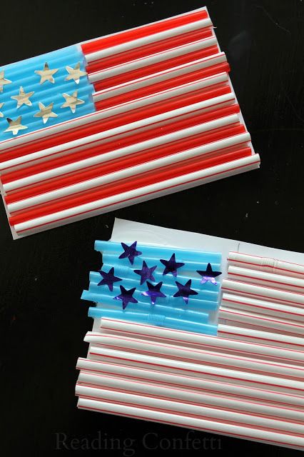 American Flag Craft, Drinking Straw Crafts, American Flag Crafts, American Flag Kids, Straw Crafts, Flag Crafts, Straw Flags, National Flower, Kids English